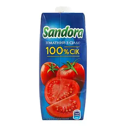 Томатний сік Sandora з сіллю відновлений стерилізований 0.5 л - мініатюра 3
