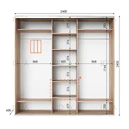 Шафа-купе Idea серія 2 240 x 60 x 240 см Дуб сонома - мініатюра 2