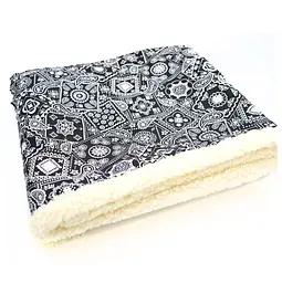 Ковдра для тварин Derby Сlassic Warm fleece blanket Чорно-білий L (100х130 см)