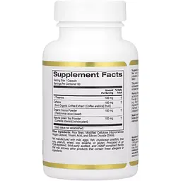 L-Теанін та кофеїн California Gold Nutritionс L-Theanine & Caffeine plus Cocoa & Matcha 60 капсул - мініатюра 2