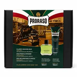 Набір подарунковий для гоління Proraso Duo Pack в картонній коробці Освіжаюча та тонізуюча свіжість з евкаліптовою олією та ментолом