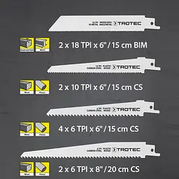 Набір полотен для пили шабельної Trotec 10 pieces Wood/Metal/Plastic Set (6215001205) - мініатюра 6