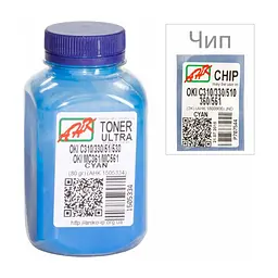 Тонер OKI C310/330/510, 80г Cyan+chip AHK (1505338)