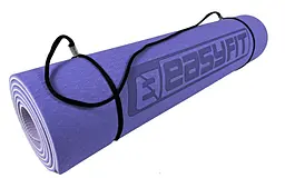Килимок для йоги та фітнесу EasyFit TPE+TC 6мм двошаровий бузковий-св.бузковий (EF-1924-VV) - мініатюра 6