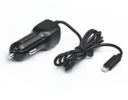 Автомобільний зарядний пристрій REAL-EL CA-17 (2USB, 2.1A) Black + кабель Lightning - мініатюра 4