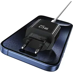 Мережевий зарядний пристрій Usams T65 US-CC315 25W Black (CC315TC01) [164374] - мініатюра 5