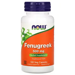 Натуральна добавка NOW Fenugreek 500 mg, 100 капсул