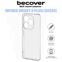 Чохол до мобільного телефона BeCover Infinix Smart 8 Plus (X6526) Transparancy (710885) - мініатюра 6