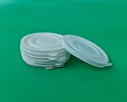 Кришка пластикова для контейнера V1000, 100 шт, форма кругла, колір білий, кукурудзяний крохмаль для пакування їжі