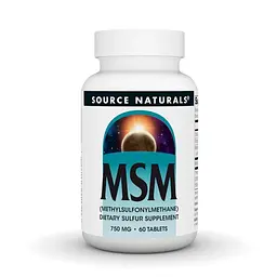 Метилсульфонілметан Source Naturals MSM with Vitamin C 750 mg, 60 таблеток