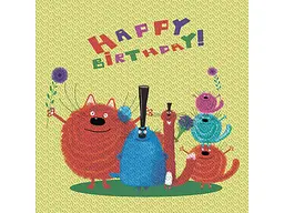 Серветки з малюнком День Народження SILKEN 16шт паперові 33*33см HAPPY BIRTHDAY 2шари