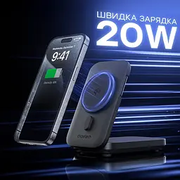 Повербанк з підставкою 10000mAh Choetech B750 Black QC3.0 PD3.0 бездротова зарядка смартфонів та Apple Watch (43-00133) - мініатюра 4