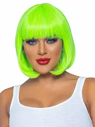 Leg Avenue - 12 Neon short bob wig Neon Green - Перука коротка (неоновий зелений) - мініатюра 1