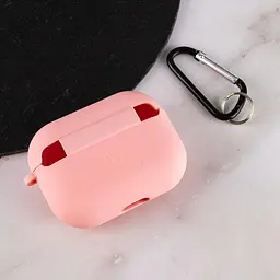 Силіконовий футляр з мікрофіброю для навушників Airpods Pro 3 Рожевий / Pink - мініатюра 4