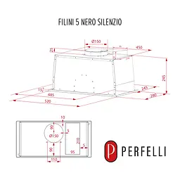 Витяжка повновбудована PERFELLI DESIGN FILINI 5 NERO SILENZIO - мініатюра 15