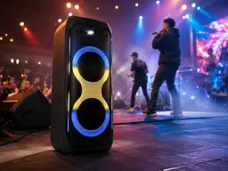 Портативна акустика ZXX-5580 / Колонка з Bluetooth для караоке з мікрофонами / Акумуляторна колонка з RGB-підсвічуванням FM та TWS - мініатюра 3