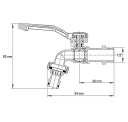 Кран поливу Koer KR.247 - 1/2" з конектором для швидкого підключення KR3196 - мініатюра 2