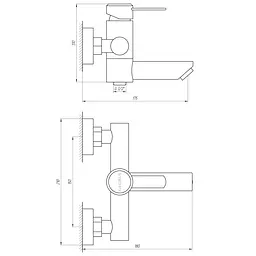 Змішувач для ванни Globus Lux Wien SBT2-102N (17539) - мініатюра 4
