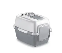 Stefanplast Wiva Cat - Закритий туалет для котів 55х40х40 см сірий