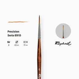 Лайнер синтетичний Raphael Precision, №0, для акрилу та олії, довга ручка - мініатюра 2