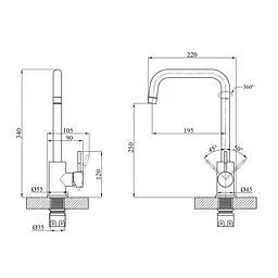 Змішувач для кухні Agua Acero-INOX037 CV023286 Хром матовий - мініатюра 2