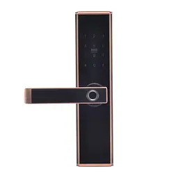 Замок біометричний автономний Trinix TRL-5109BTF Red Bronze Left з Bluetooth, зчитувачем відбитків пальців і карт Mifare (65-00048)