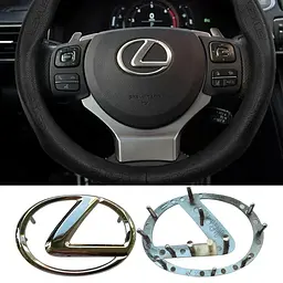 Емблема керма LEXUS хром 64х46мм пластик (на напрямних) - мініатюра 3