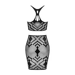 Еротичний напівпрозорий комплект Obsessive K101 top & skirt S/M/L, топ, спідниця
