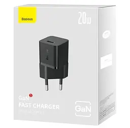 МЗП Baseus GaN5 Fast Charger(mini) 1C 20W EU Black - мініатюра 2