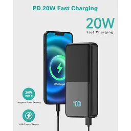 Портативний зарядний пристрій надвисока ємність 36000 mAh 20 Вт швидка зарядка USB C вхід/вихід - мініатюра 2