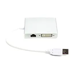 Перехідник PowerPlant USB 3.0 to HDMI, DVI, VGA, RJ45 Gigabit Ethernet (CA912087) - мініатюра 2