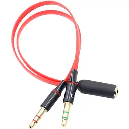 Перехідник Audio Jack TRRS F 2xM (Audio+MIC) - мініатюра 2