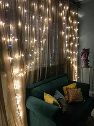 Гірлянда штора Водоспад на вікно Теплий білий колір свічення, 3х2м 240 LED з конектором - мініатюра 4
