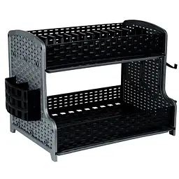 Сушка для посуду Violet House Роттанг, 28х40х33 см, чорний (0731 Роттанг BLACK сушка д/посуд) - мініатюра 2