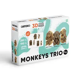 Тріо Мавпенят (MONKEYS TRIO) - Картонний 3D-пазл Cartonic - мініатюра 2
