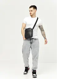 Чоловіча сумка месенджер Sambag Makros чорна 23 × 19 × 7 см (70278001m) - мініатюра 3