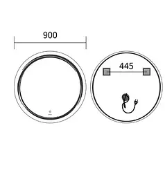 Дзеркало Mixxus Premium WAVE MC04-90 (LED Touch, Anti-fog (3-6,5kK)) (MP6637) - мініатюра 6
