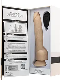 Реалістичний вібратор з пульсацією ADDICTION - Naked - 9 Thrusting Dildo with Remote - Vanilla ADDICTION SO5588 92293 - мініатюра 2