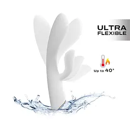 Вібратор-кролик з підігрівом Dorcel FLEXI RABBIT WHITE, гнучкий стовбур