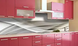Вініловий кухонний фартух Лінії Абстракція 3Д наклейка для кухні ПВХ Лінії шовк 60х200 см Happy Pocket Z181553 - мініатюра 2