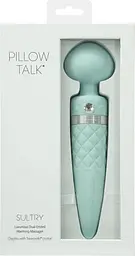 Вібромасажер 2в1 PILLOW TALK - Sultry Teal, класичний масажер і вібратор з ротацією, підігрів - мініатюра 13