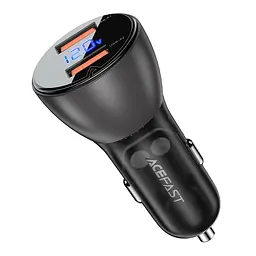 АЗП Acefast B7 QC3.0 45W (2USB-A) Transparent black