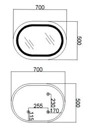 Дзеркало Qtap Gemini з LED-підсвічуванням Touch QT2578R5070 - мініатюра 13