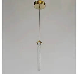 Мінімалістичний золотий LED світильник-підвіс зі скляним стрижнем Artlight 2317/1GD - мініатюра 4