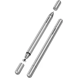 Стилус - ручка для ємнісних екранів 2-в-1 Stylus Pen Сірий Aluminum Alloy Type Vention