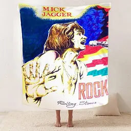 Плед плюшевий на подарунок 3D Mick Jagger 160х200 см - мініатюра 2