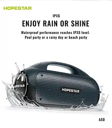 Колонка Hopestar A50 Bluetooth потужна 80 Вт з мікрофоном і ручкою (41750-A50_3453) - мініатюра 3