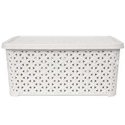 Кошик Diomedea з кришкою 29.7x19.6x13 см 6 л молочний (К12-010) - мініатюра 2
