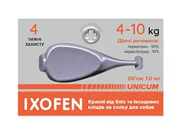 Краплі проти іксодових кліщів, бліх та комарів Unicum Ixofen для собак 4-10 кг 3 піп. х 1 мл - мініатюра 4