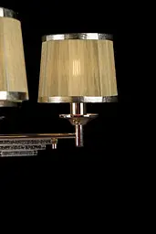 Люстра з абажурами Splendid Ray L80018/8, 8 ламп, висота 45-85 см, діаметр 82 см, золота, біла, коричнева - мініатюра 3